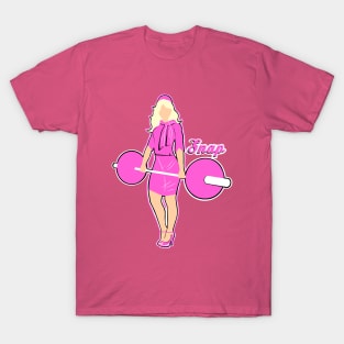 fitness girl, gym girl, barbell girl T-Shirt